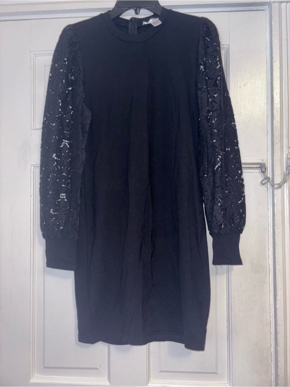 Revamped Black Long-Sleeve Sequin Sleeve Dress